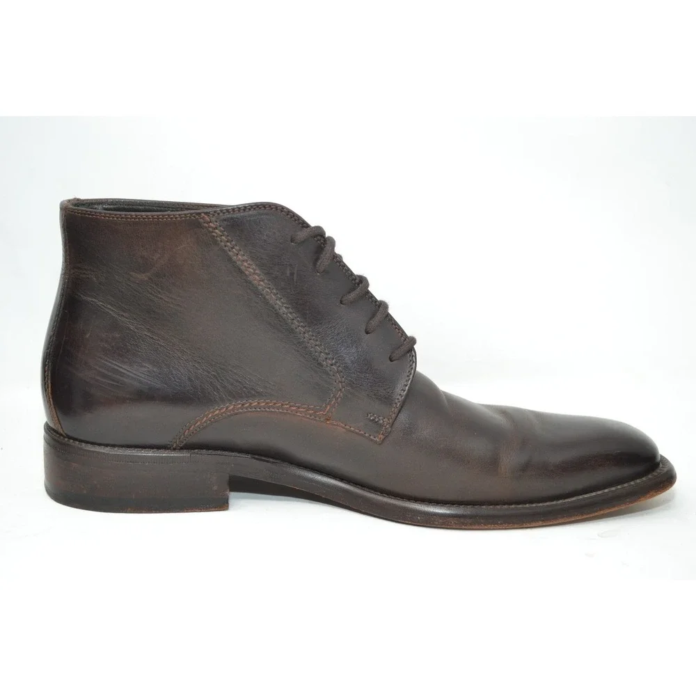 Calzoleria Toscana Handmade Designer‎ Leather Italy Brown Chukka Boots Mens 41